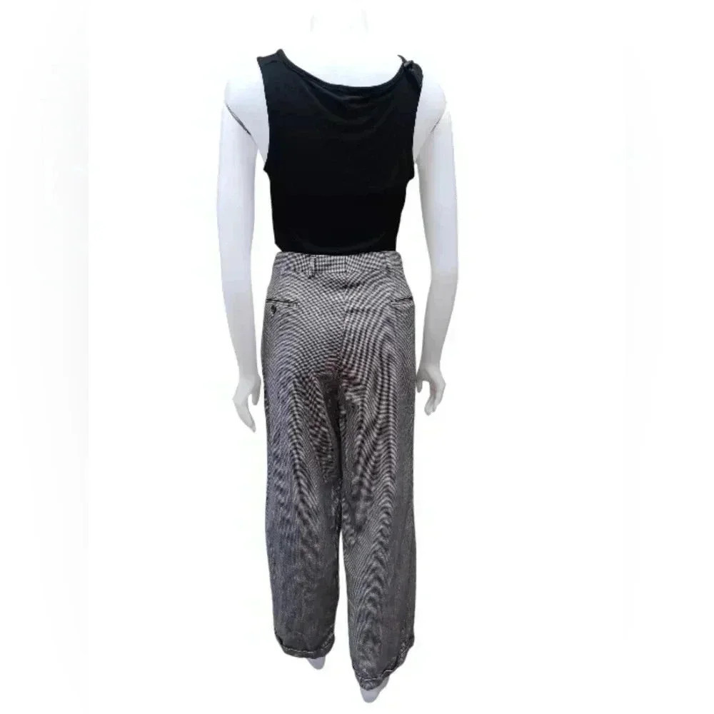 Burberrys 100% Wool Black and White Check Trousers Size Large - Picture 4 of 13